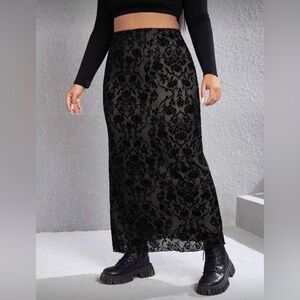 SHEIN Black Floral Mesh Top